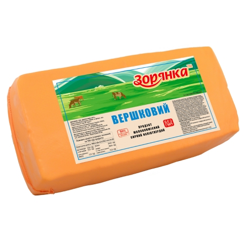 Продукт молокосодержащий творожный полутвердый «Сливочный» 50% жира, ТМ «Зорянка», брус